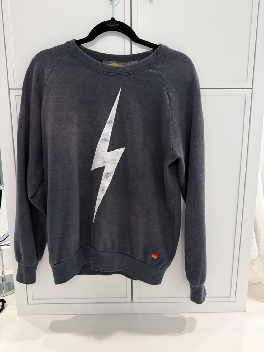 Aviator Nation Charcoal Lightning Bolt Sweatshirt